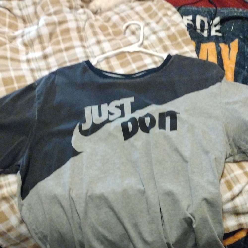 Nike Gray and Black Just Do It T-Shirt